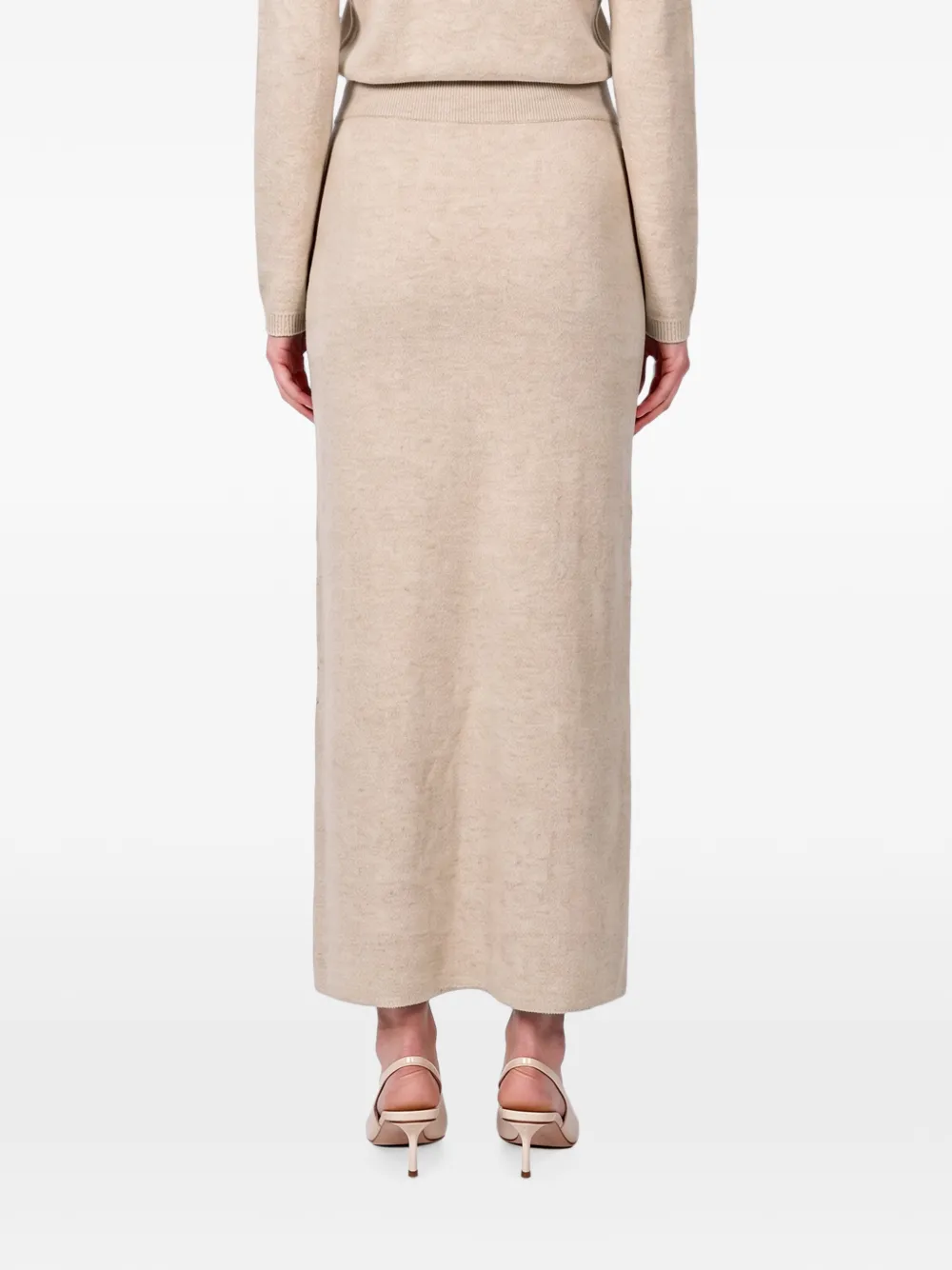 Antonelli Florida ribbed-trim pencil skirt Beige