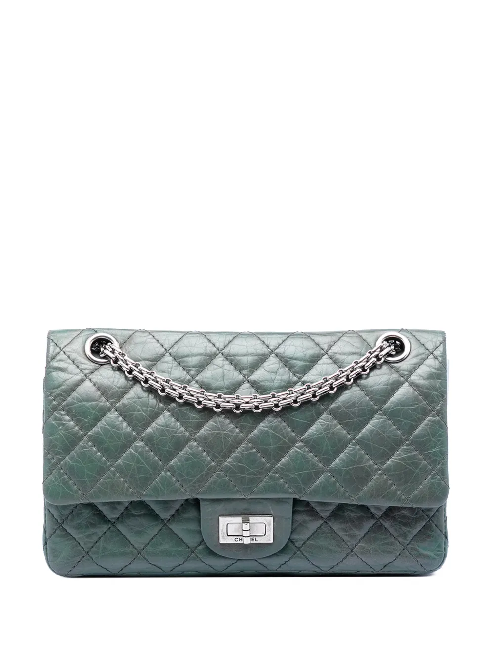 CHANEL Pre-Owned 2005-2006 Quilted Aged Calfskin Reissue 2.55 Double Flap 225 shoulder bag - Green