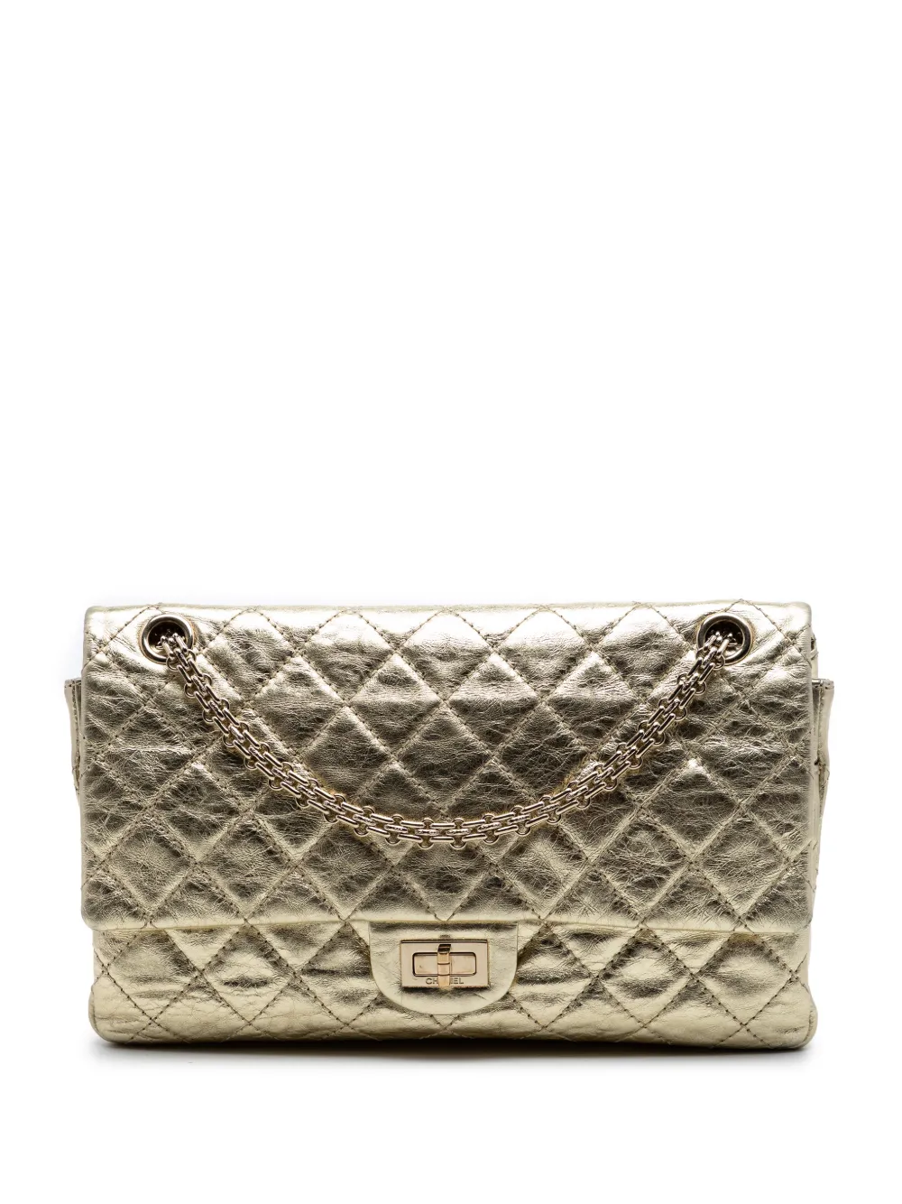 CHANEL Pre-Owned 2008-2009 Quilted Metallic Aged Calfskin Reissue 2.55 Double Flap 226 shoulder bag - Oro