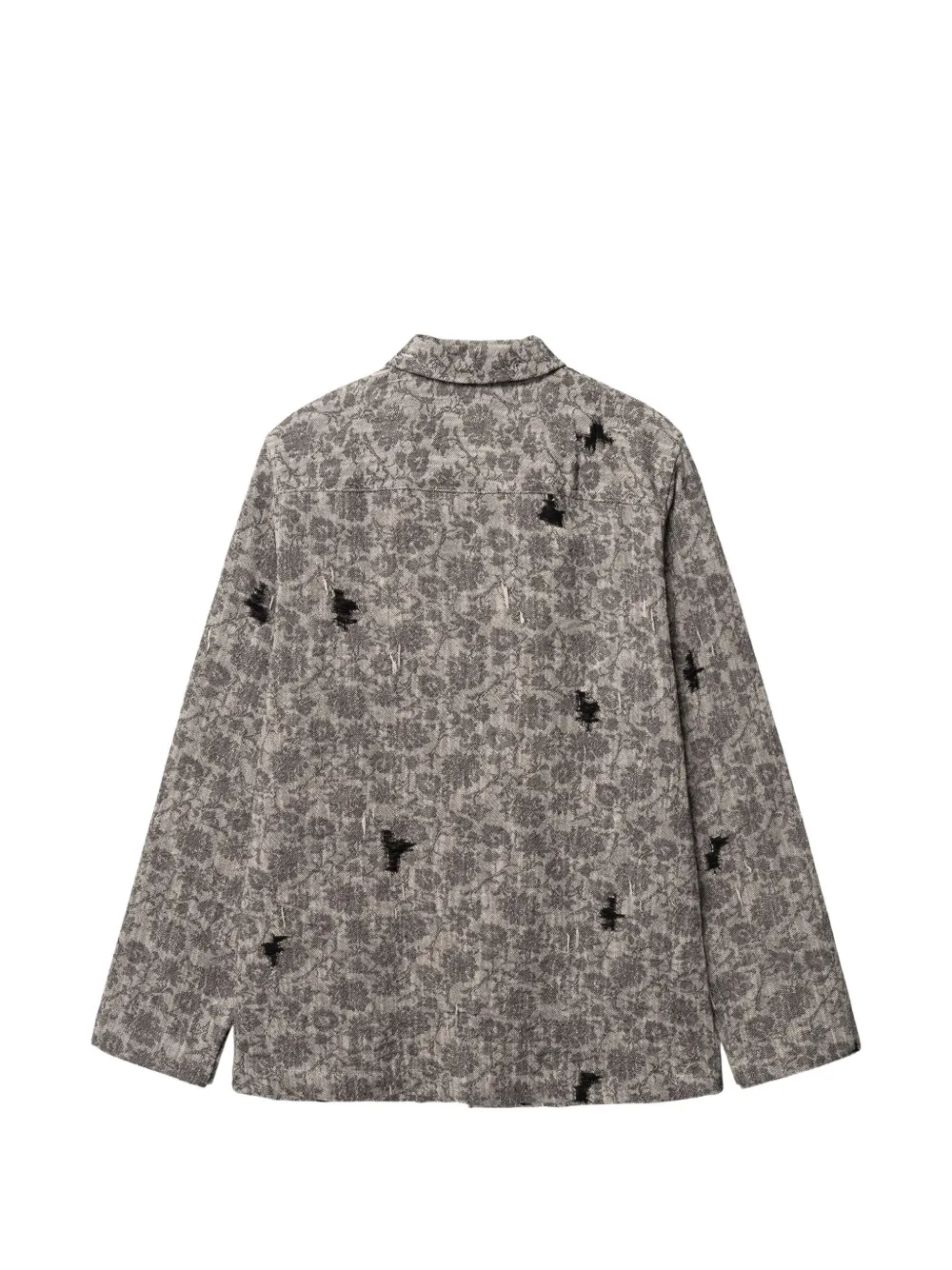 Woodbird Blade Rip shirtjack met bloemenprint Grijs