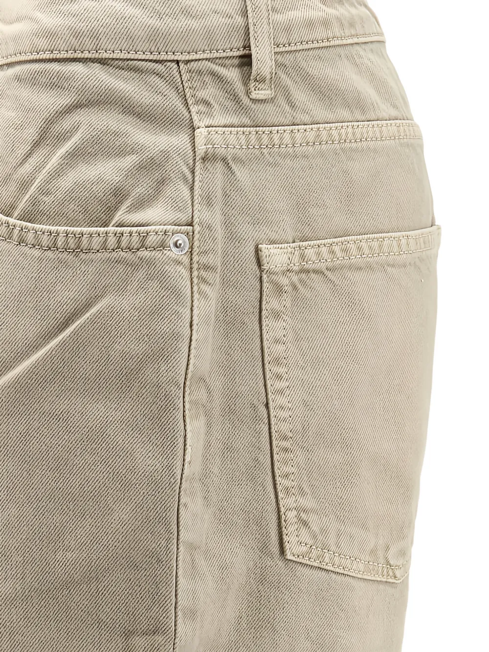 Woodbird Leroy Base jeans met logopatch Beige