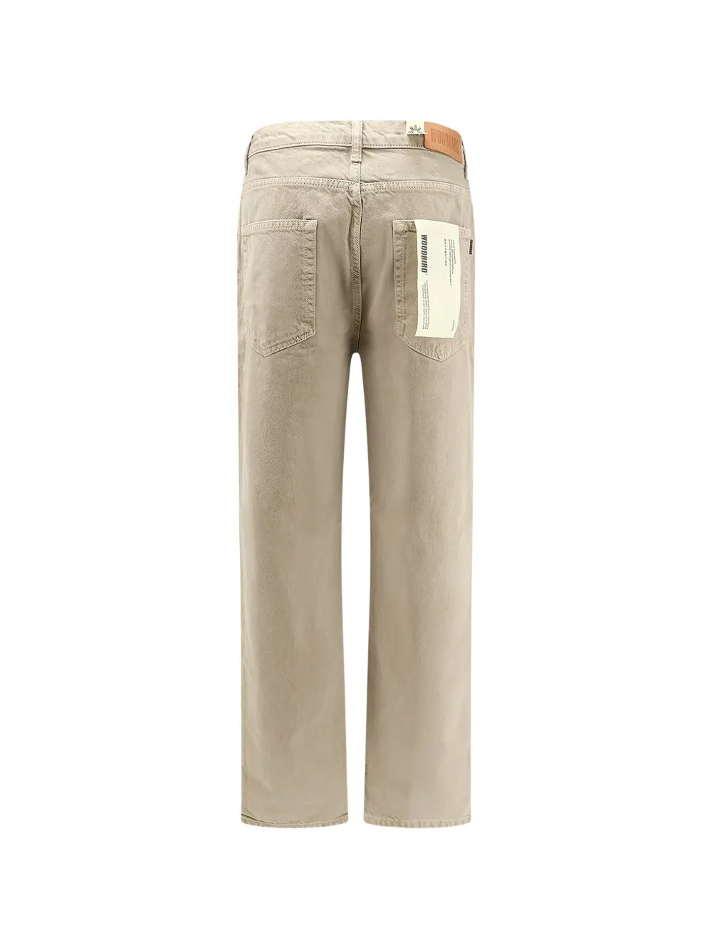 Woodbird Leroy Base jeans met logopatch Beige