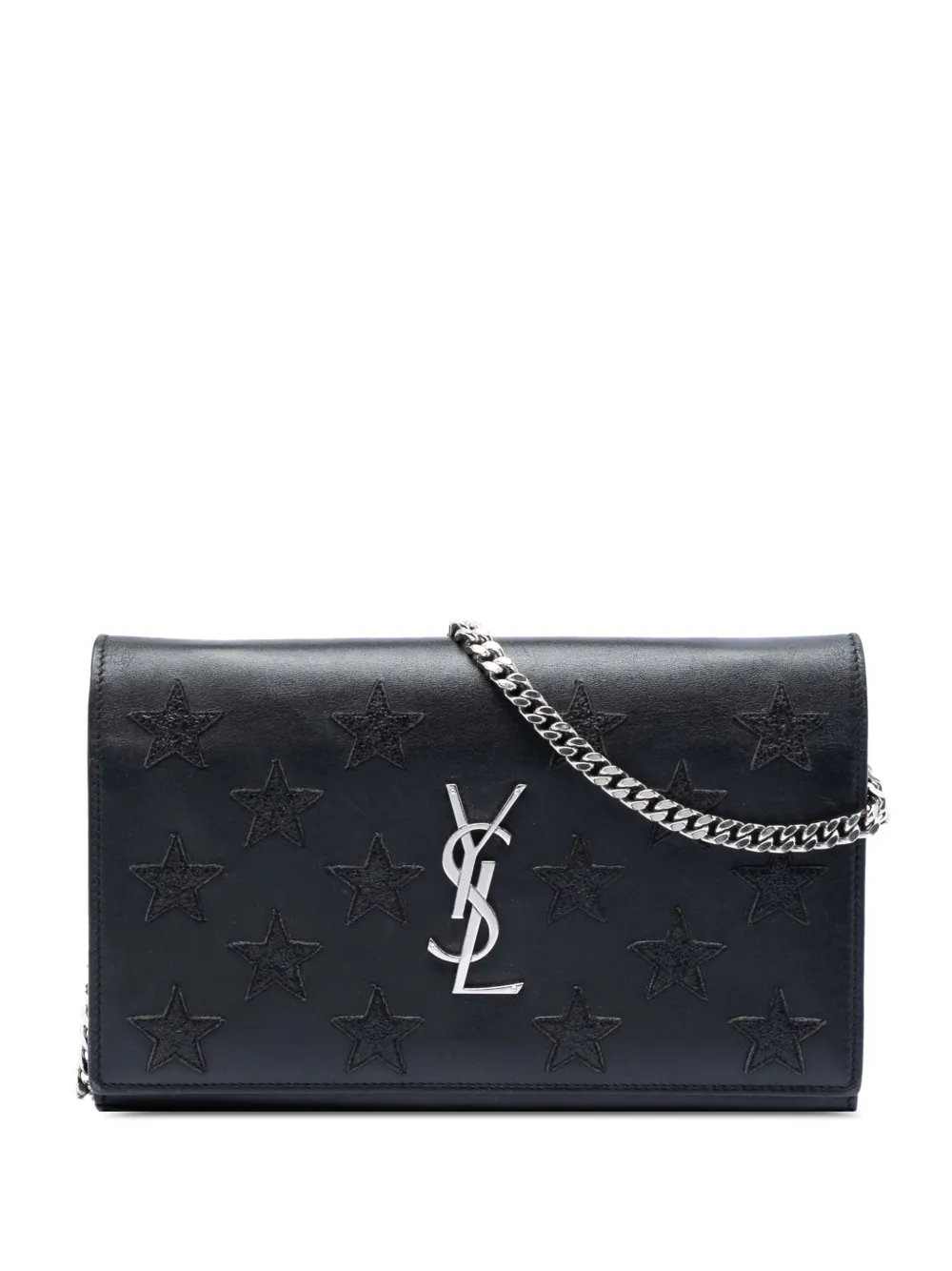 Saint Laurent Pre-Owned 2016 Calfskin Monogram Star Kate Wallet On Chain crossbody bag - Black