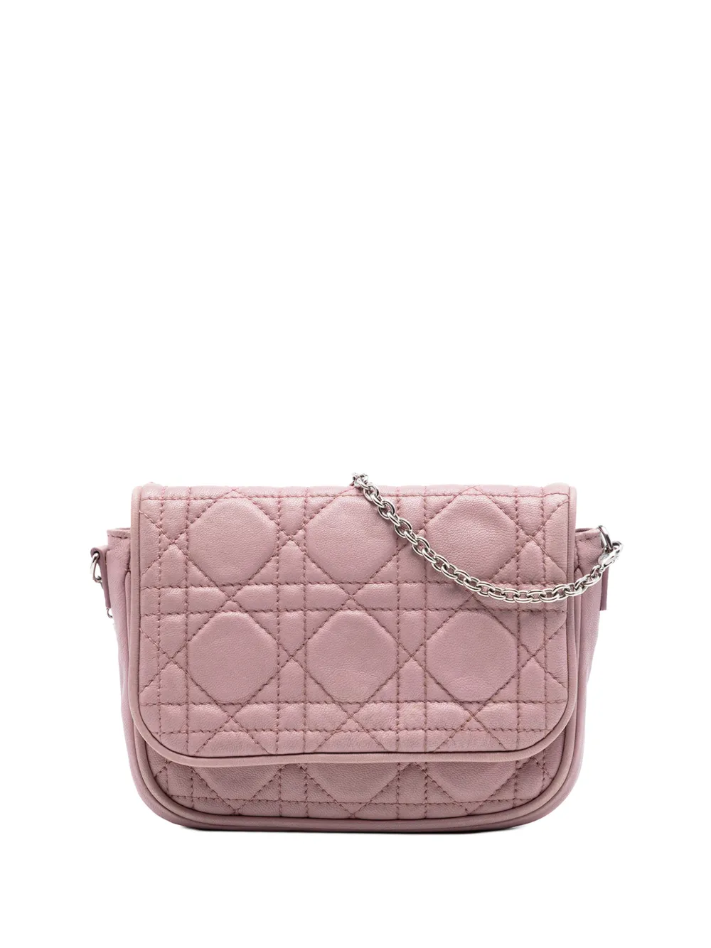 Christian Dior Pre-Owned 2009 Mini Lambskin Cannage Lady Dior Chain crossbody bag - Rosa