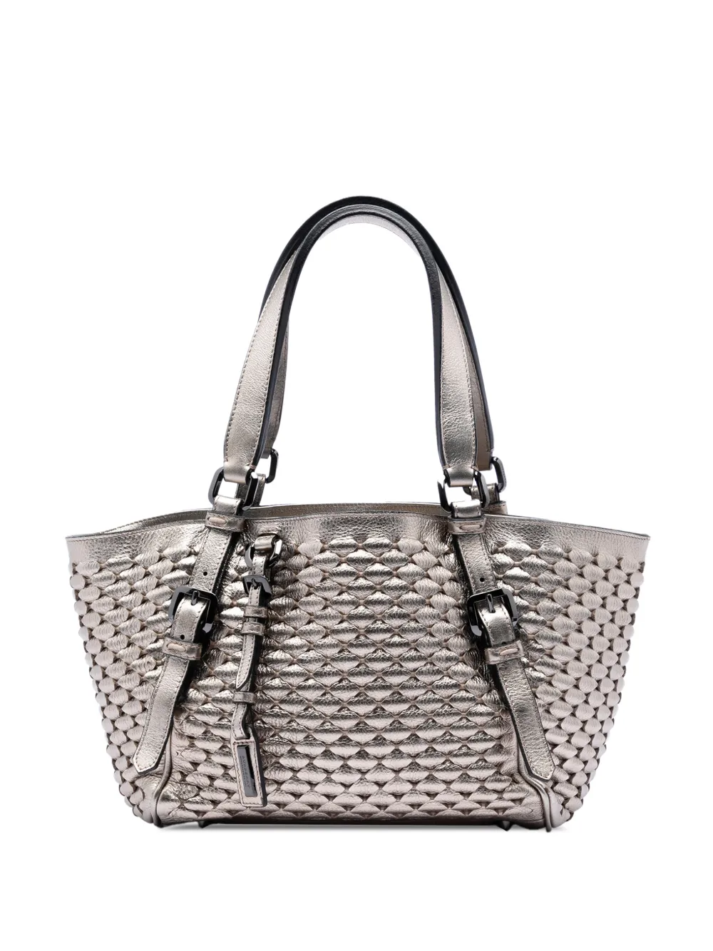 Burberry Pre-Owned 2000-2017 Metallic Woven Leather tote bag - Gold