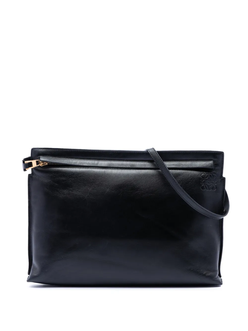 Loewe Pre-Owned 2017 Nappa Anagram T Pouch crossbody bag - Black