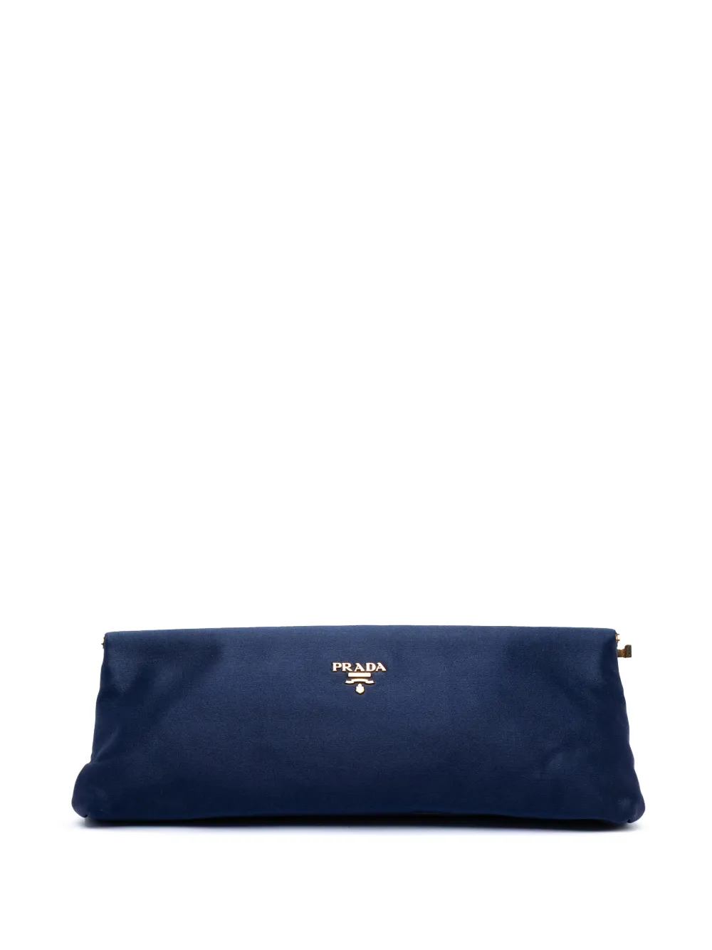 Pre-owned Prada 2013-2026 Satin East West Frame Clutch Bag In Blue