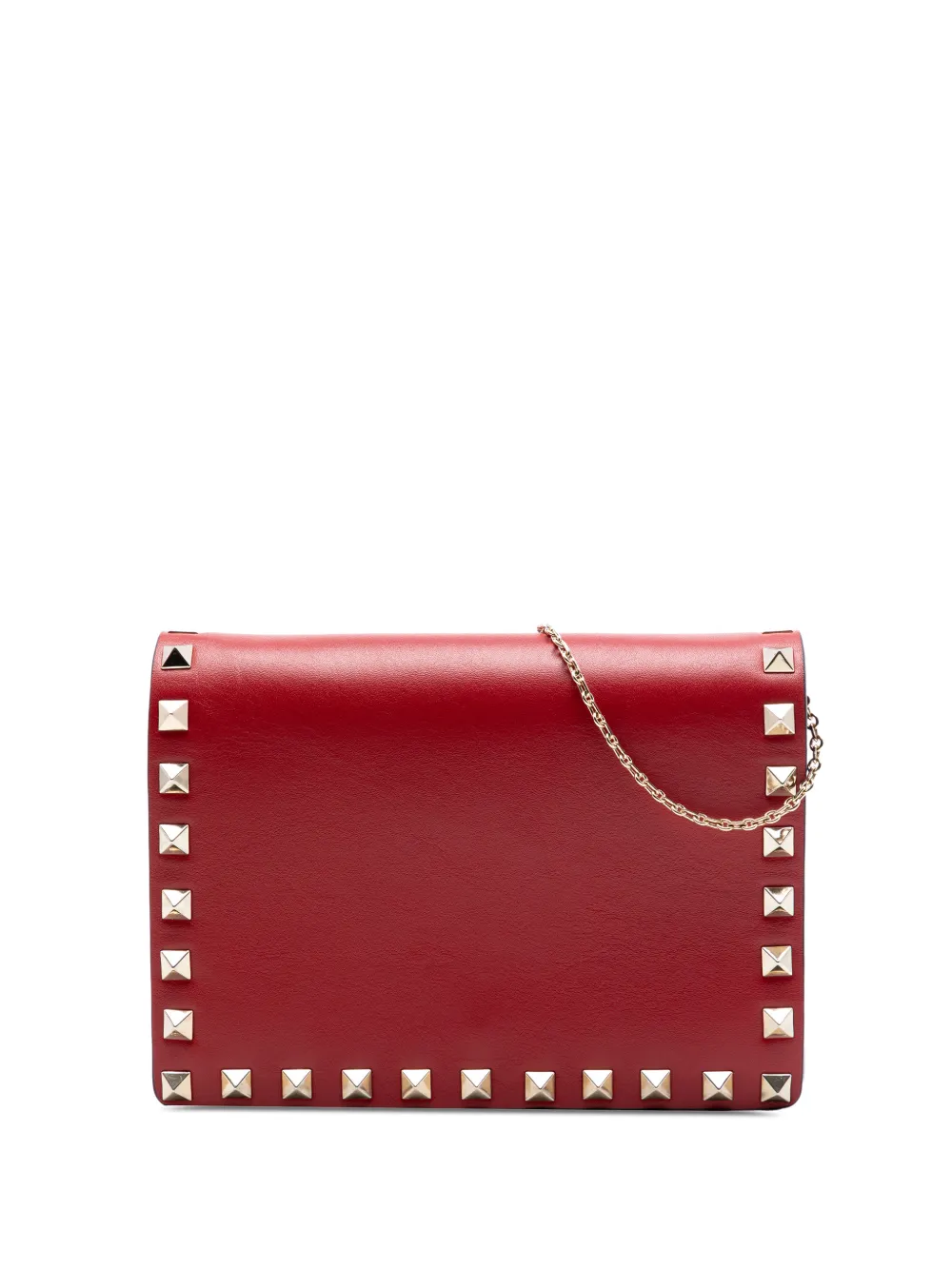 Valentino Garavani Pre-Owned 2000-2017 Leather Rockstud Chain Pouch crossbody bag - Rosso