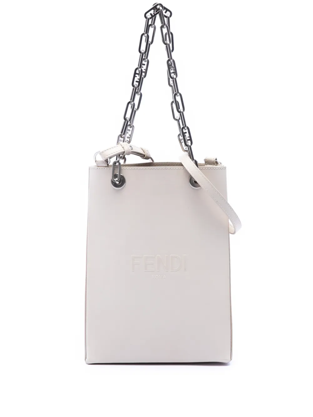 Fendi Pre-Owned 2010-2026 Small Leather Shopping Tote satchel - Bianco