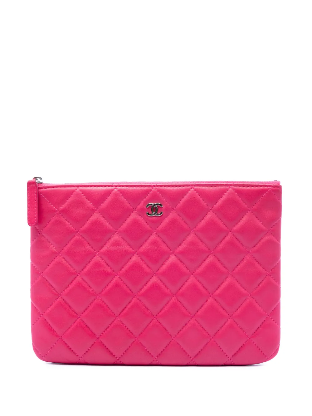 CHANEL Pre-Owned 2014 Small Quilted Lambskin O Case clutch bag - Rosa