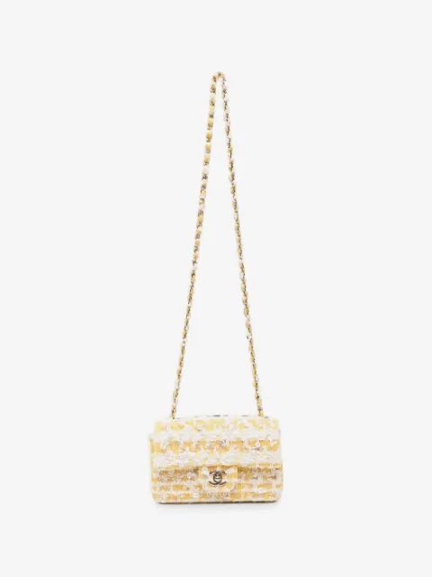 CHANEL Pre-Owned 2018-2019 Flap tweed mini shoulder bag
