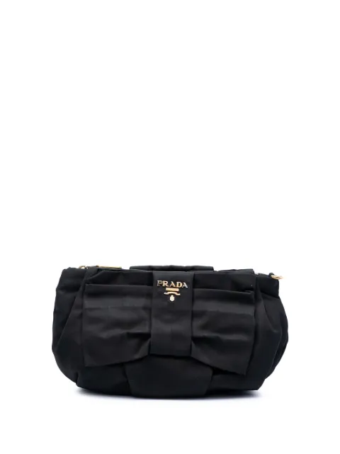Prada Pre-Owned Clutch in tessuto con fiocco 2010-2026