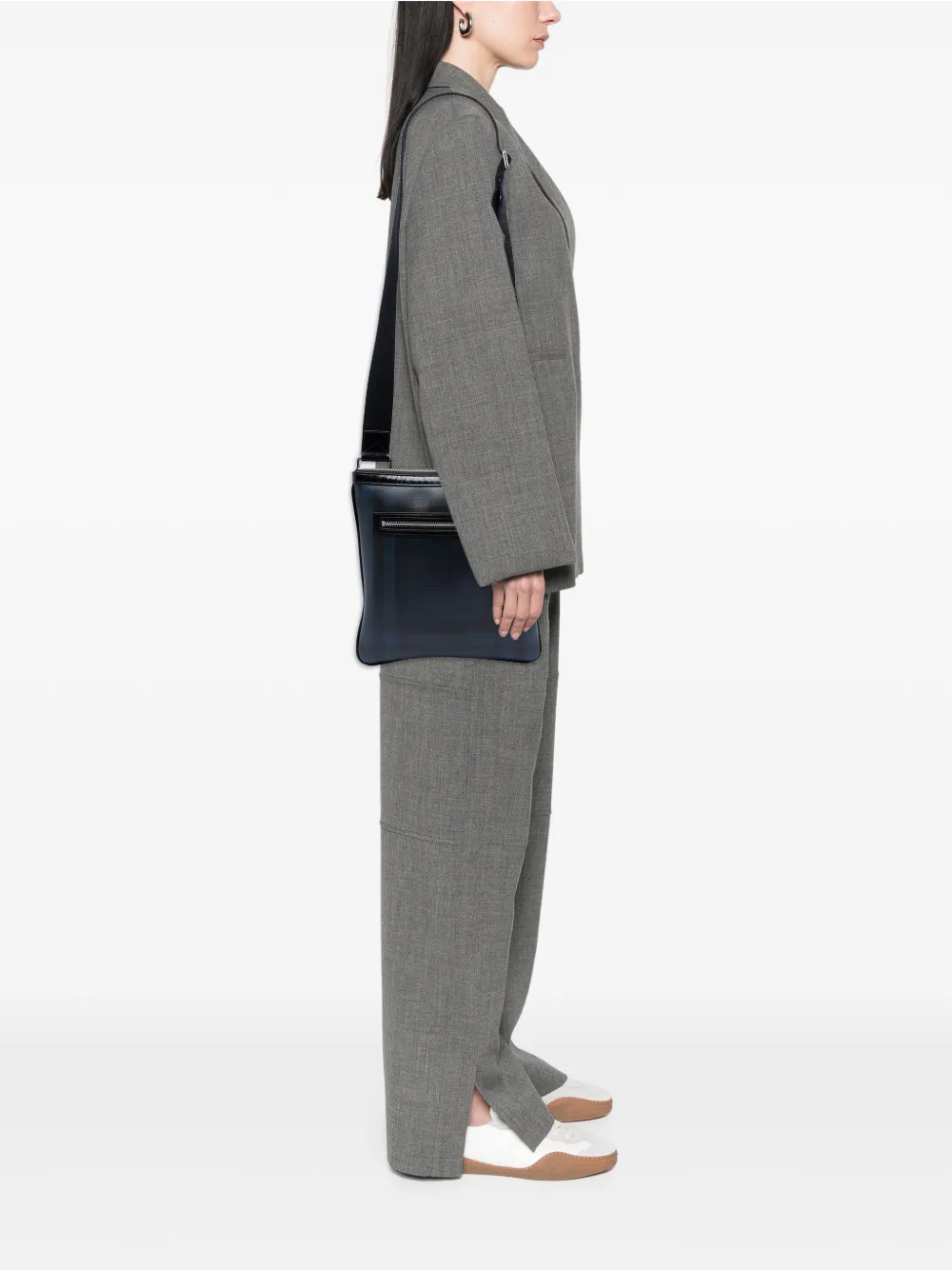  Burberry Pre-owned Sac à Bandoulière Beckley En Toile Enduite à Motif Smoke Check (2000-2017) - Bleu 
