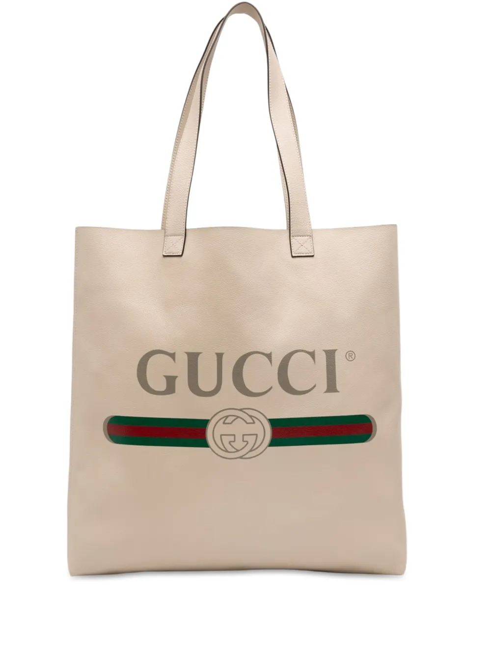 Gucci Pre-Owned 2016-2026 Leather Logo tote bag - Marrone