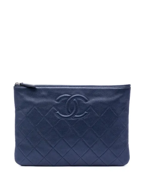 CHANEL Pre-Owned pochette O Case médium en cuir Caviar matelassé (2017-2018)