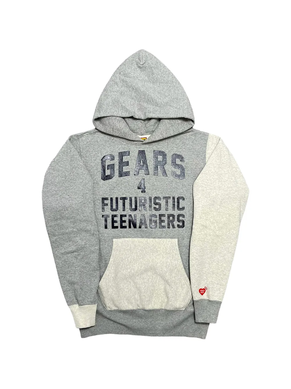 Human Made logo-print panelled hoodie - Grigio
