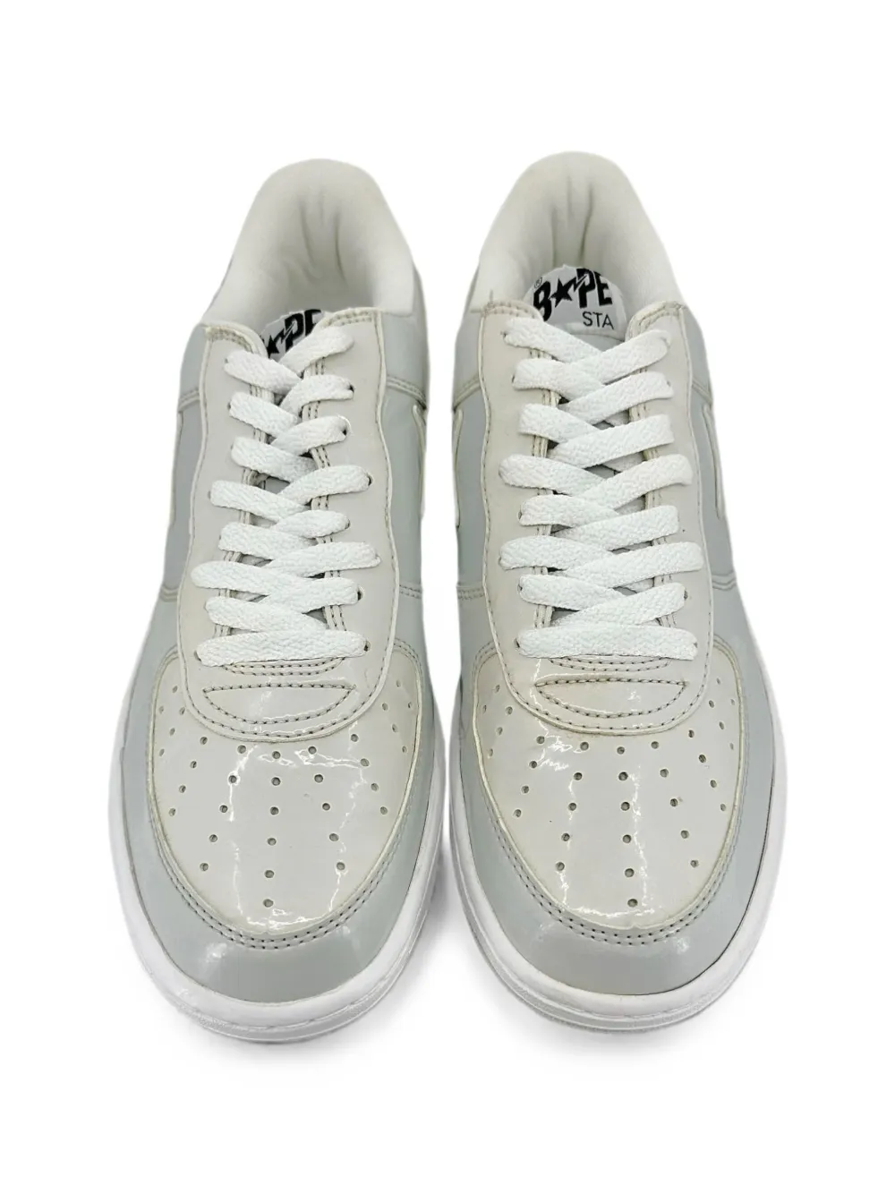A BATHING APE Bapesta FS-001 patent-leather sneakers Grijs