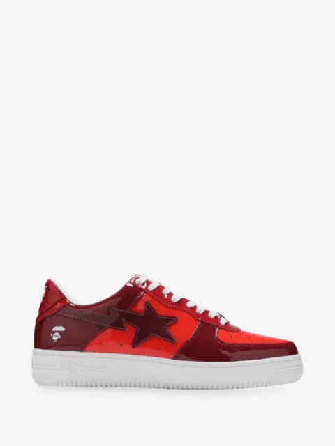A BATHING APE® Bape Sta patent-leather low-top sneakers