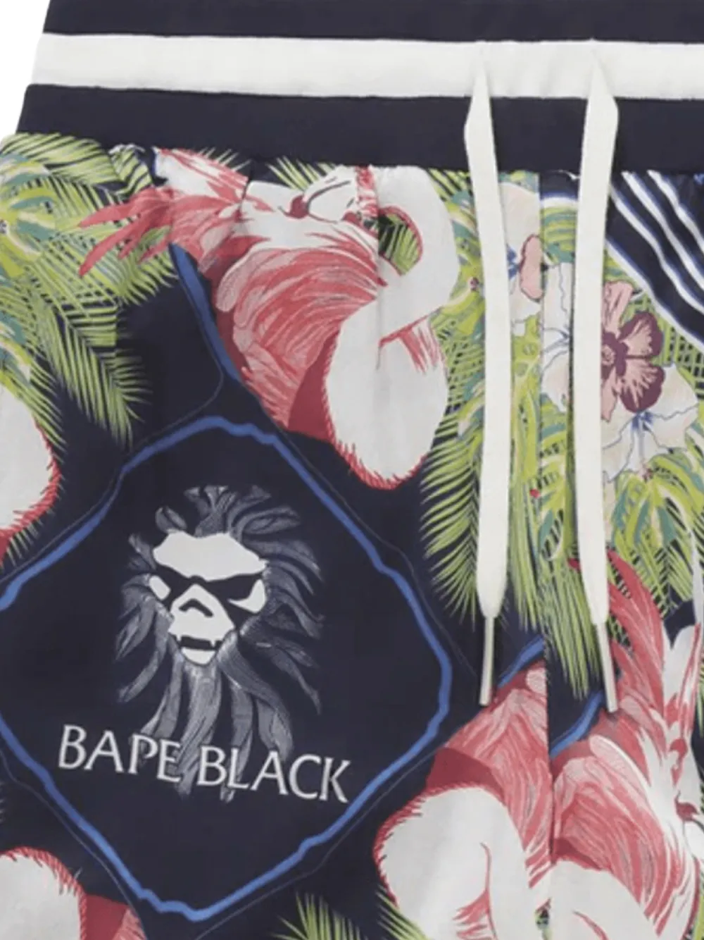 A BATHING APE Black Label zijden shorts Blauw