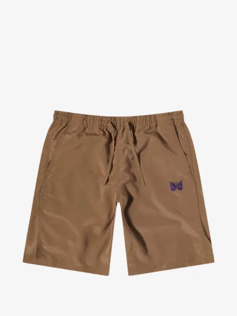 Needles embroidered-logo drawstring shorts