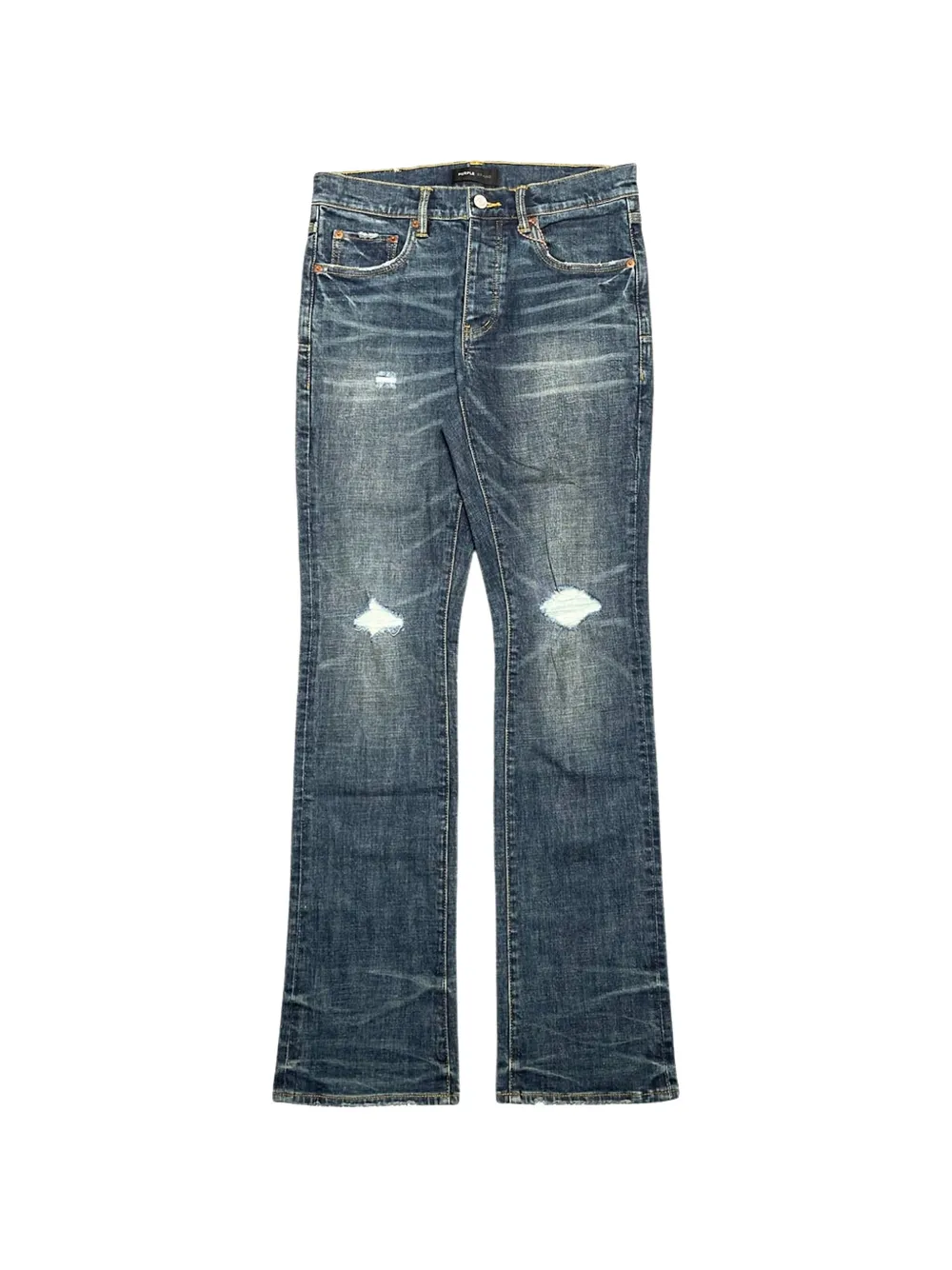 Purple Brand P002 mid-rise slim-fit distressed-effect jeans - Blu