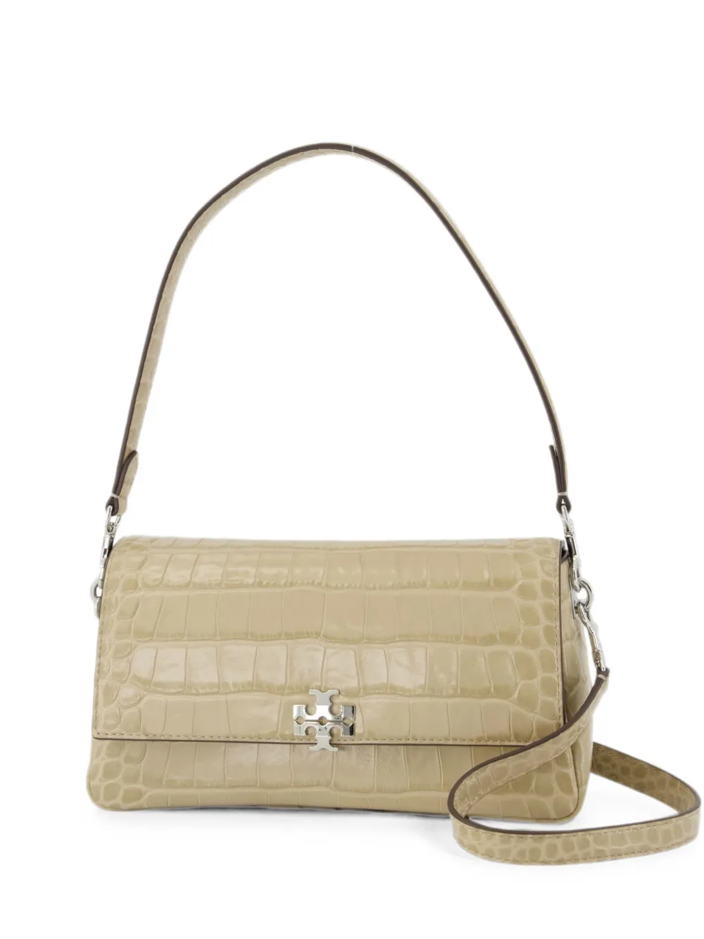 Tory Burch small Charlie croc-effect shoulder bag - Toni neutri