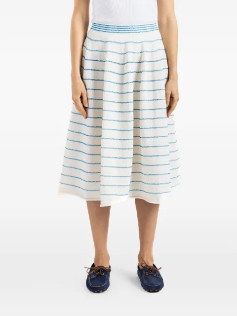 Bielo wavy-stripe knit midi skirt