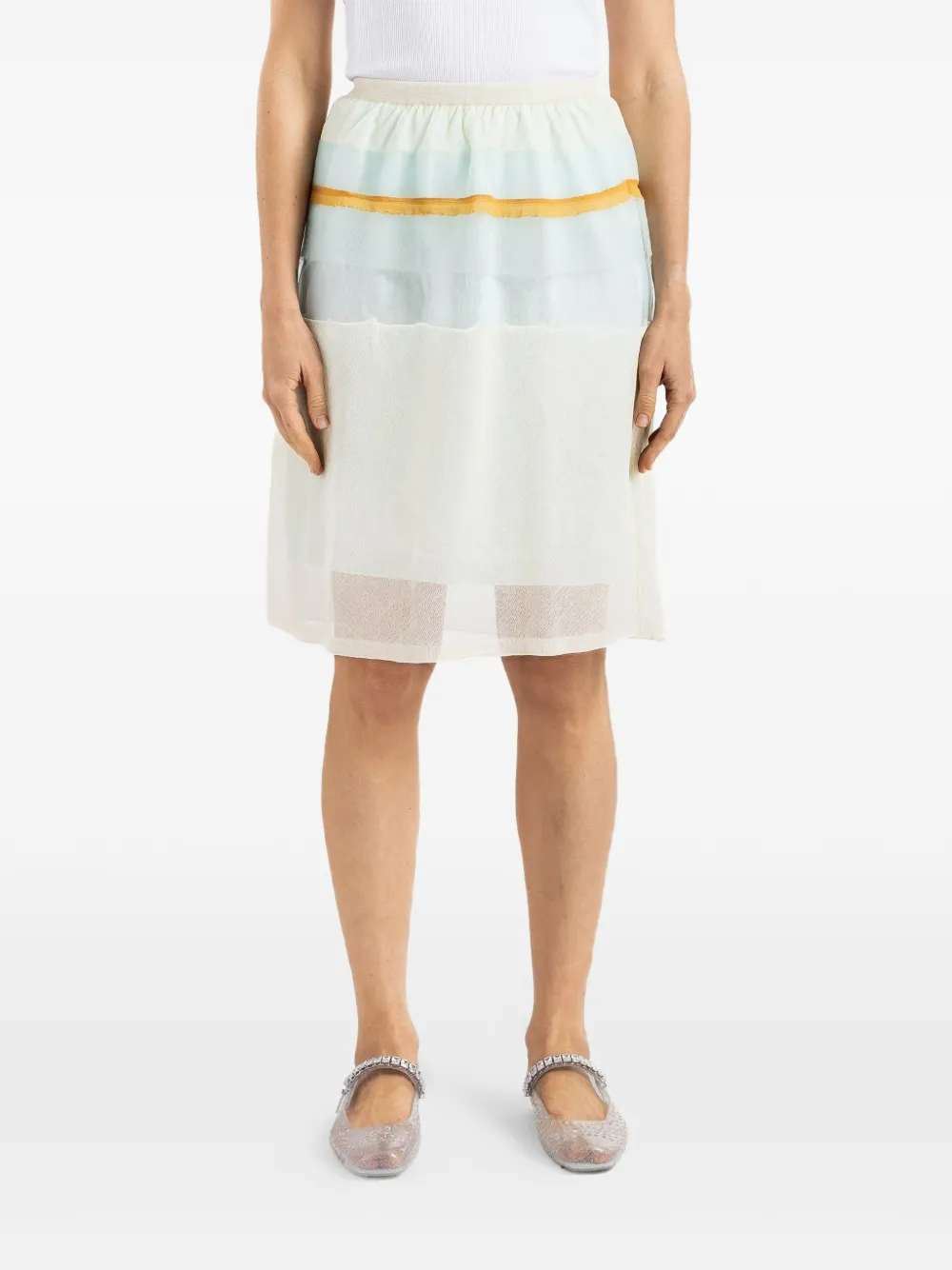 Bielo stripe-detail midi skirt - Blu