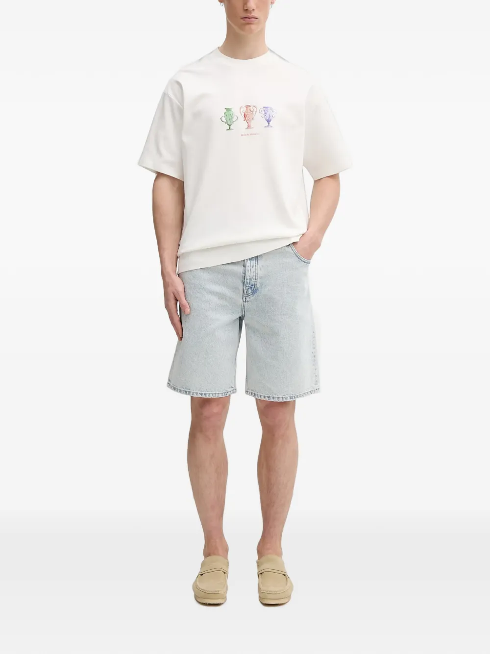 Drôle De Monsieur Shorts met ribfluwelen afwerking Blauw