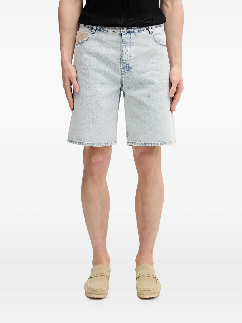 Drôle De Monsieur corduroy-trim shorts - Blau