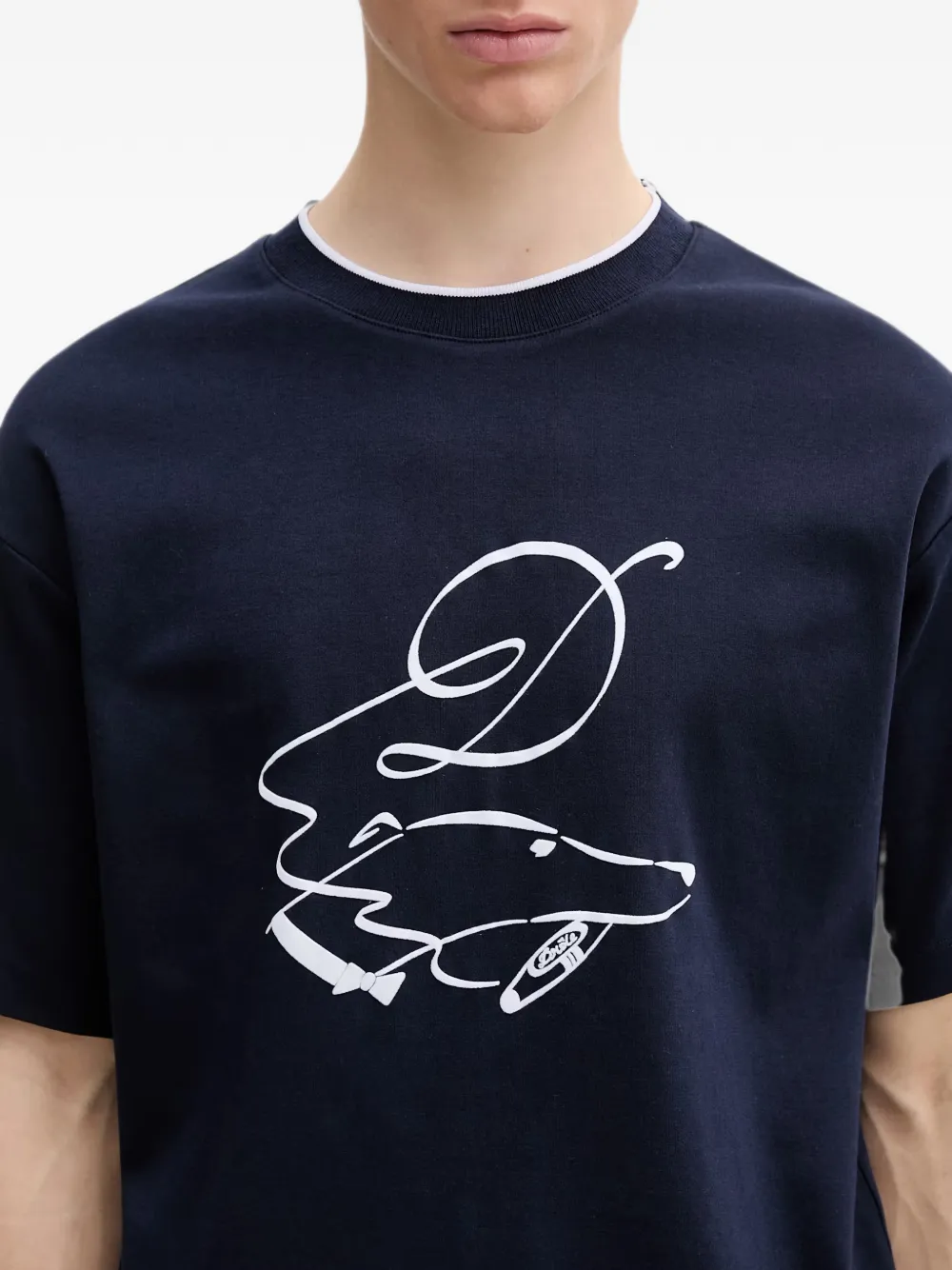 Drôle De Monsieur T-shirt met grafische print Blauw