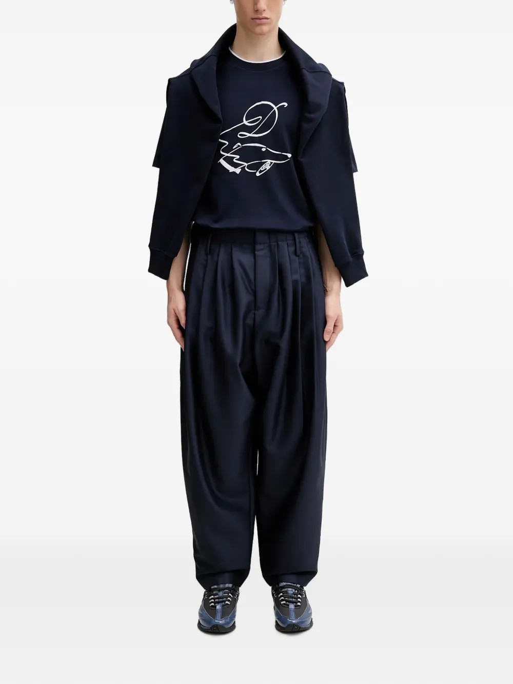 Drôle De Monsieur T-shirt met grafische print Blauw