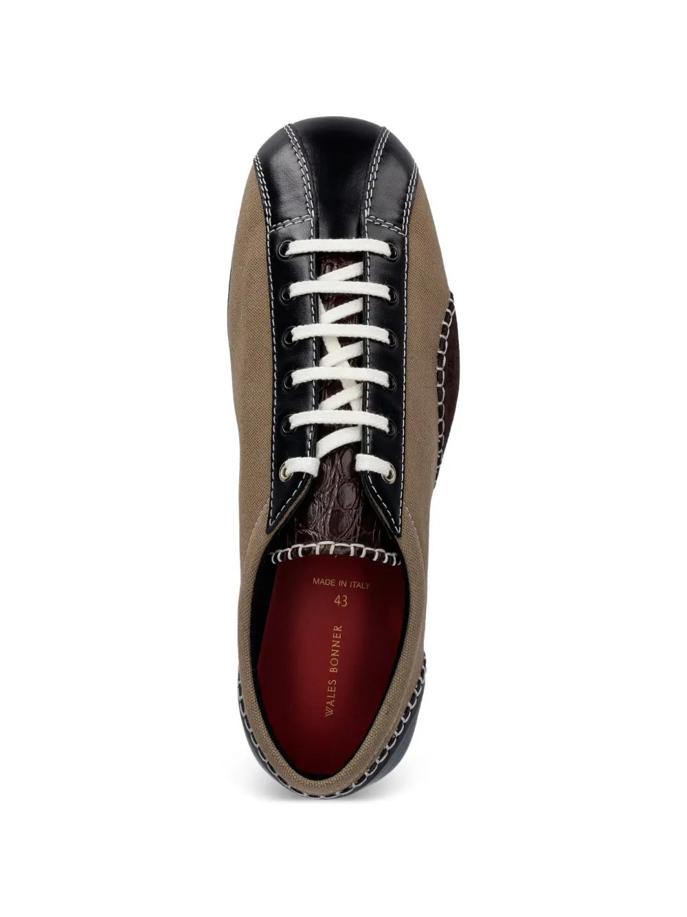 Wales Bonner Paris sneakers met contrasterende stiksels en vlakken Beige