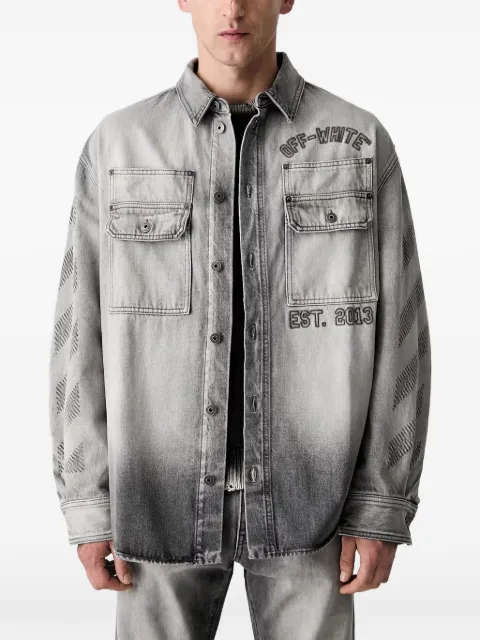 Off-White Diagonals-print denim jacket