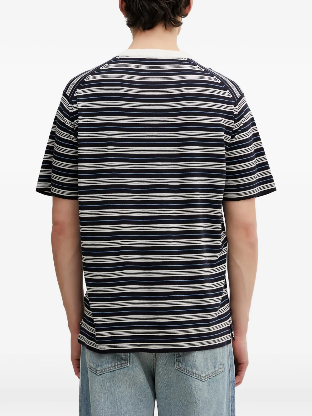 Wales Bonner Song gestreept T-shirt Blauw