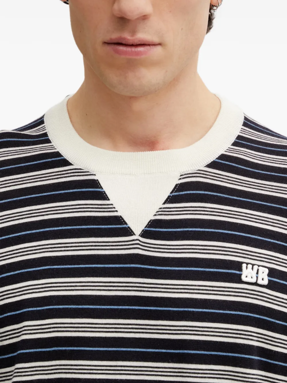 Wales Bonner Song gestreept T-shirt Blauw