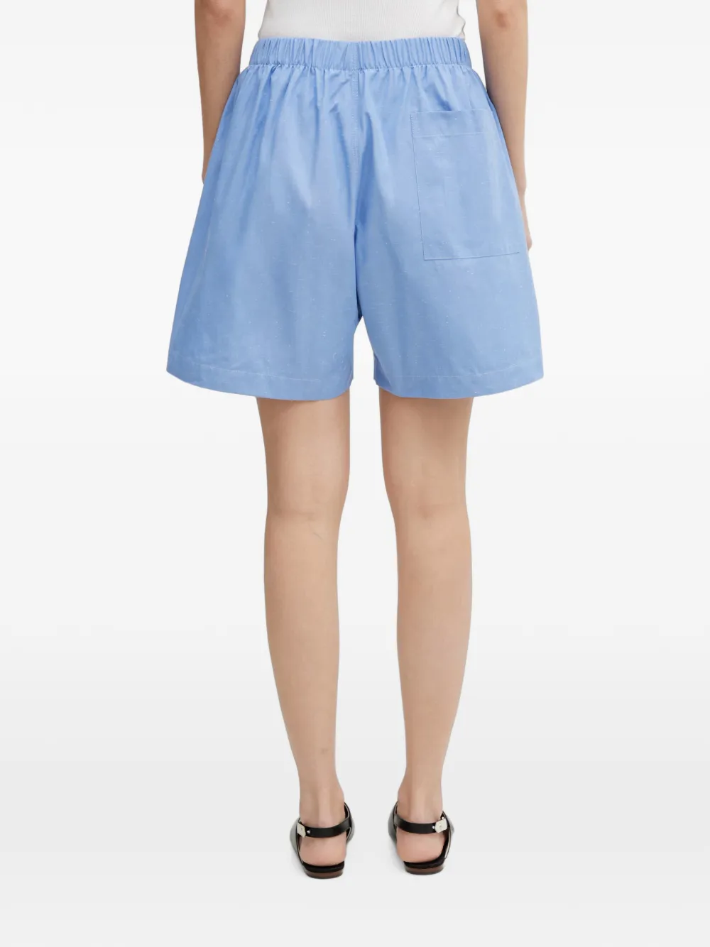Wales Bonner Sunday shorts met elastische tailleband en geborduurd logo Blauw