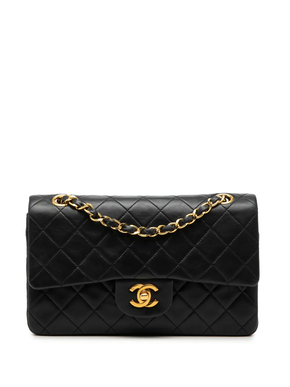CHANEL Pre-Owned 1989-1991 Small Classic Lambskin Double Flap shoulder bag - Black