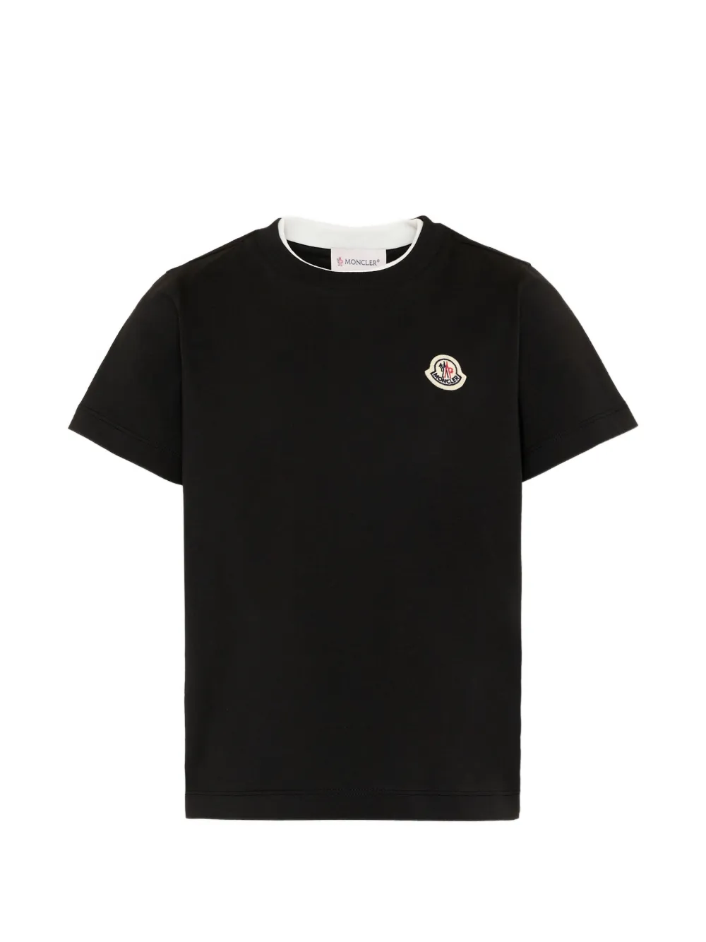Moncler Enfant Gelaagd T-shirt met logo-patch Zwart