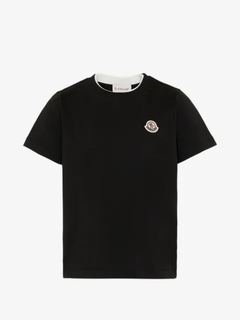 Moncler Enfant logo-patch layered-neck T-shirt