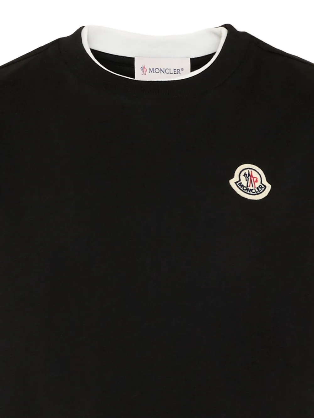 Moncler Enfant Gelaagd T-shirt met logo-patch Zwart