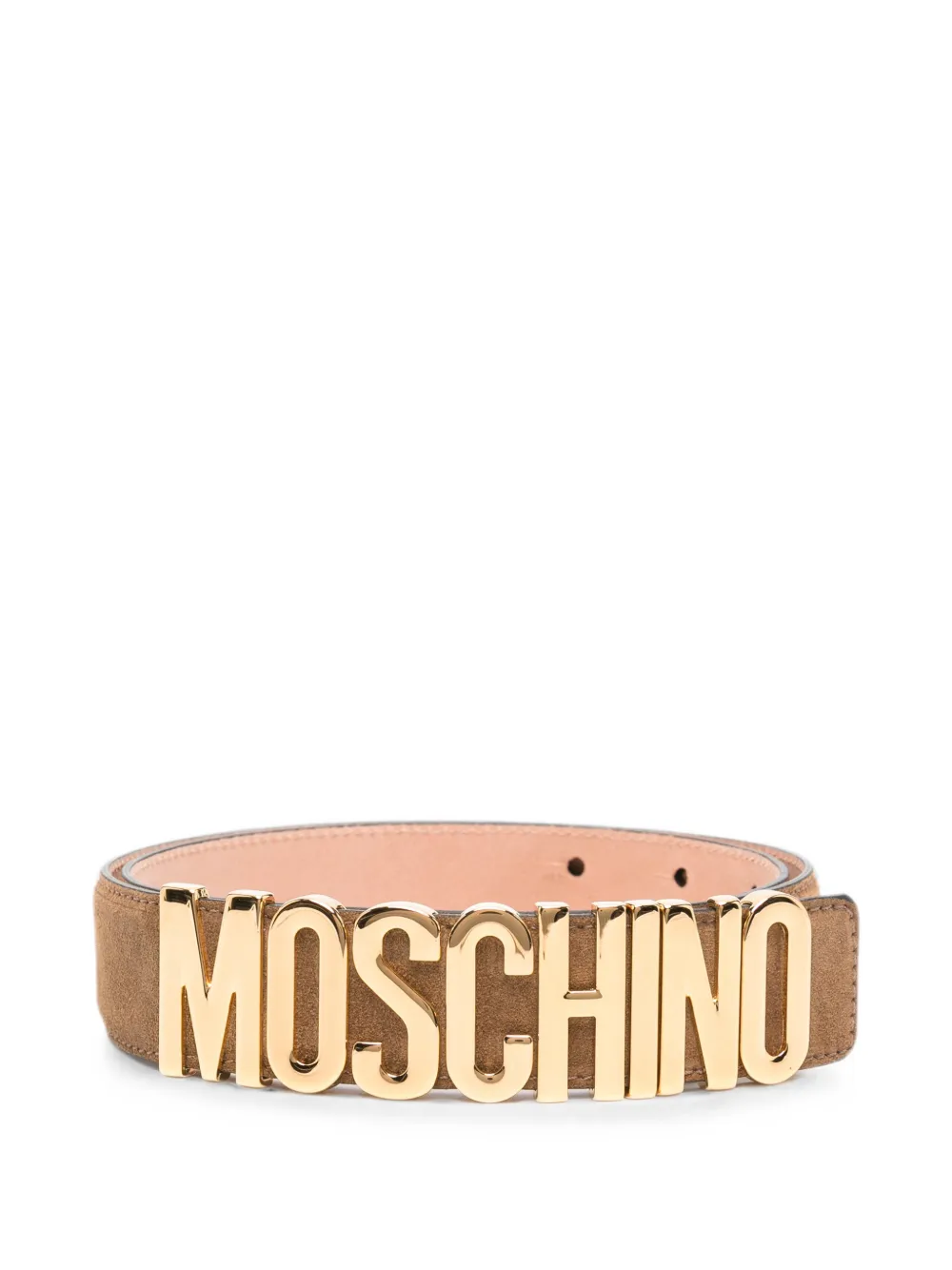 Moschino logo-plaque belt - Toni neutri