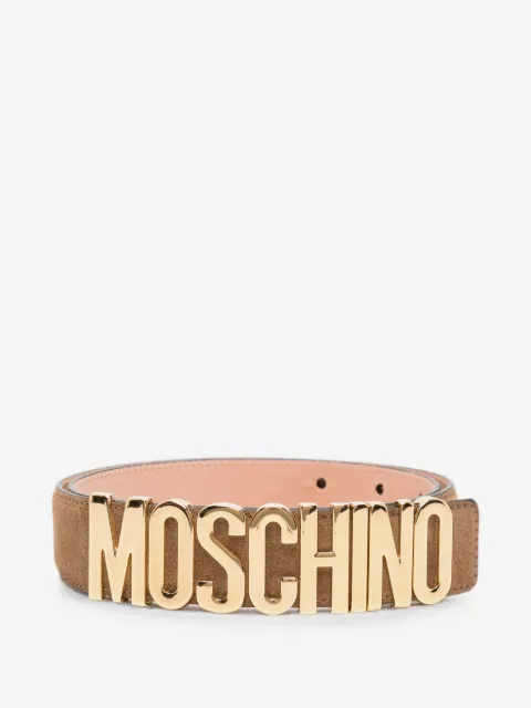 Moschino logo-plaque belt