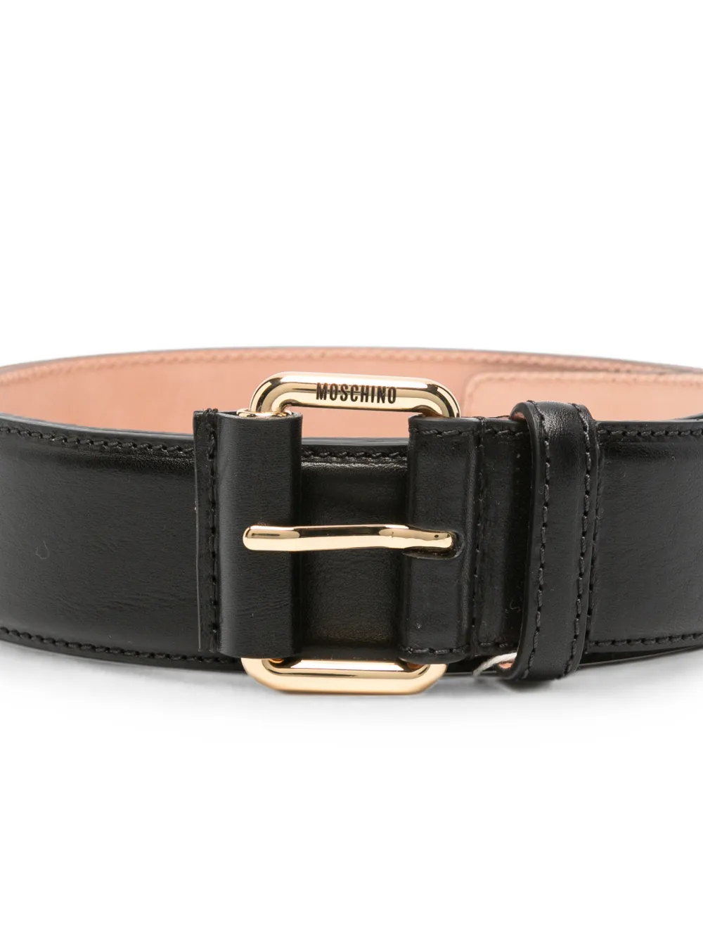 Moschino Riem met gegraveerd logo Zwart