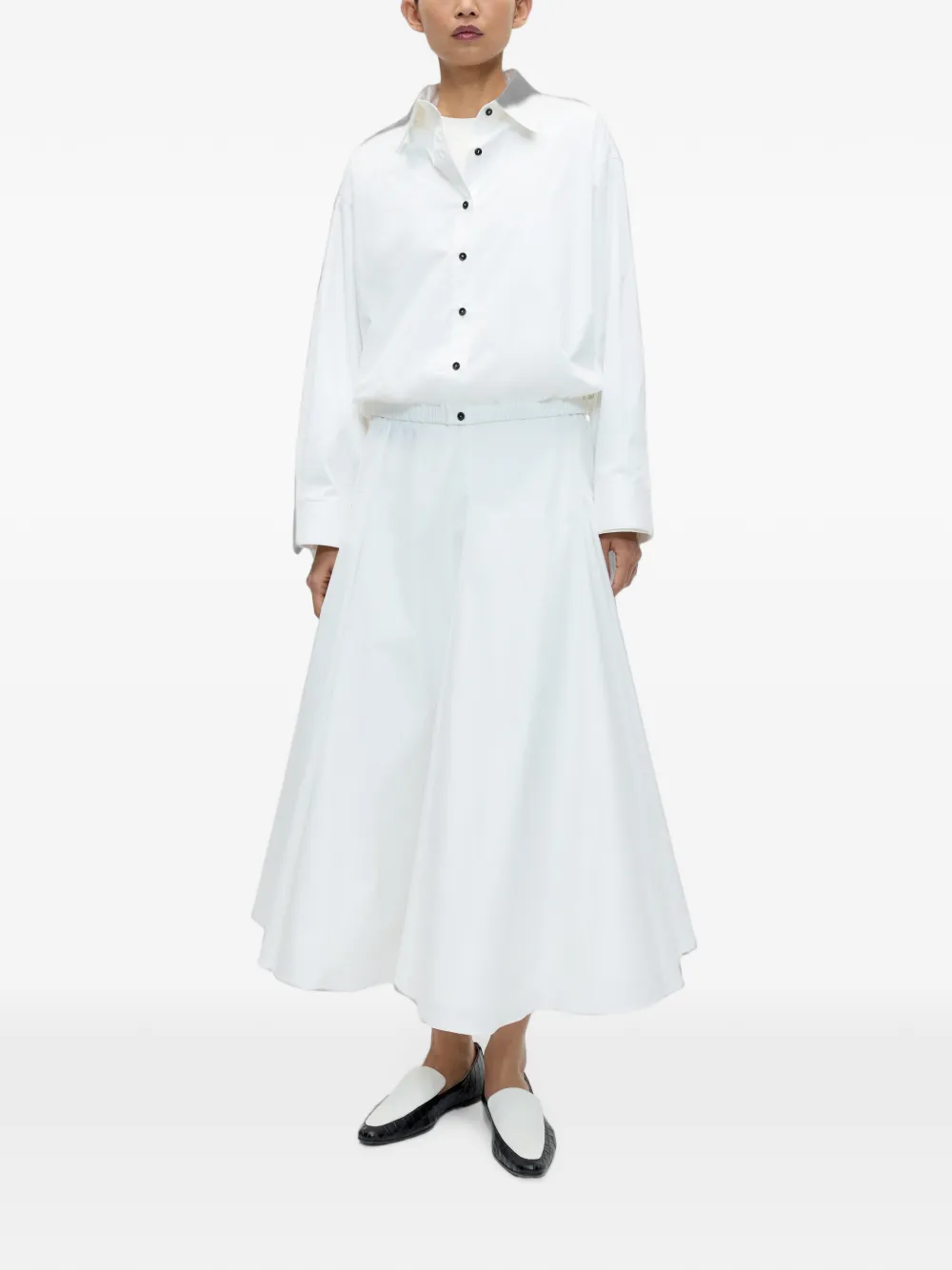 Cordera Elasticated-hem Oversized Shirt In White