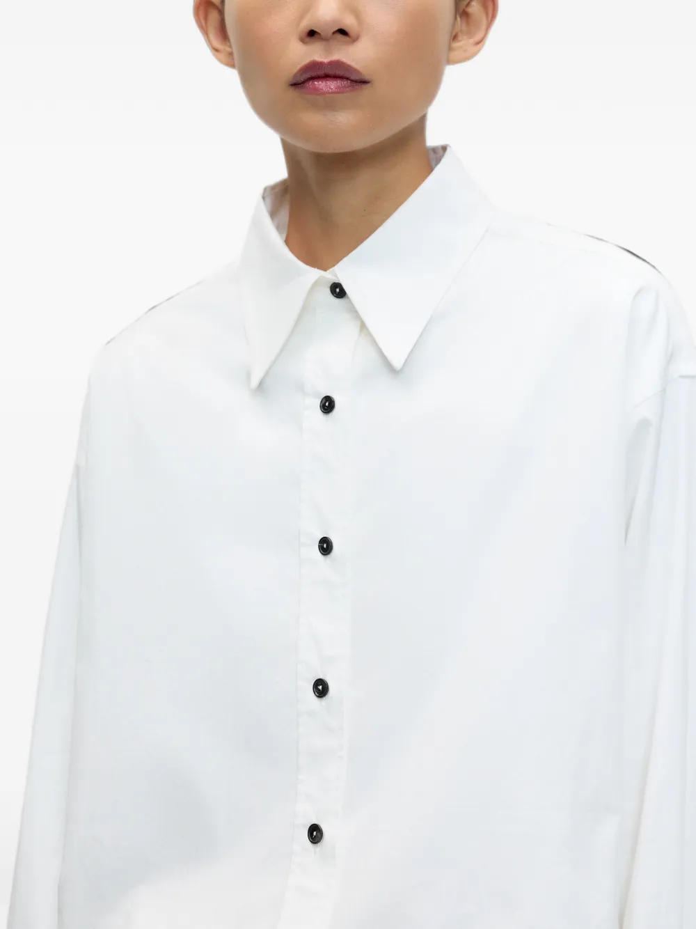 Cordera Elasticated-hem Oversized Shirt In White