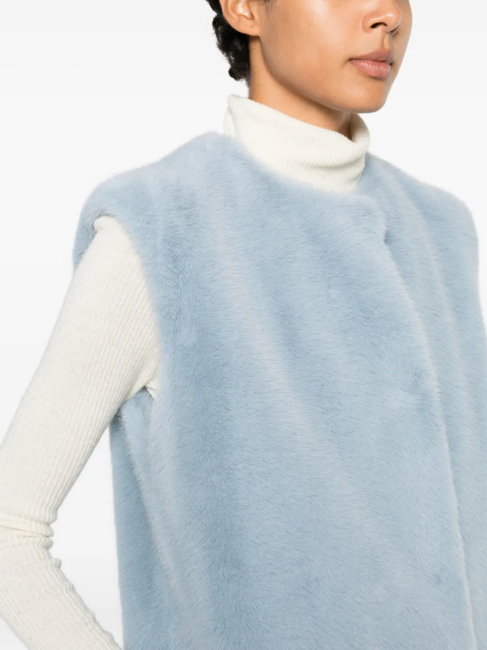 Herno Mouwloze jas met ronde hals Blauw