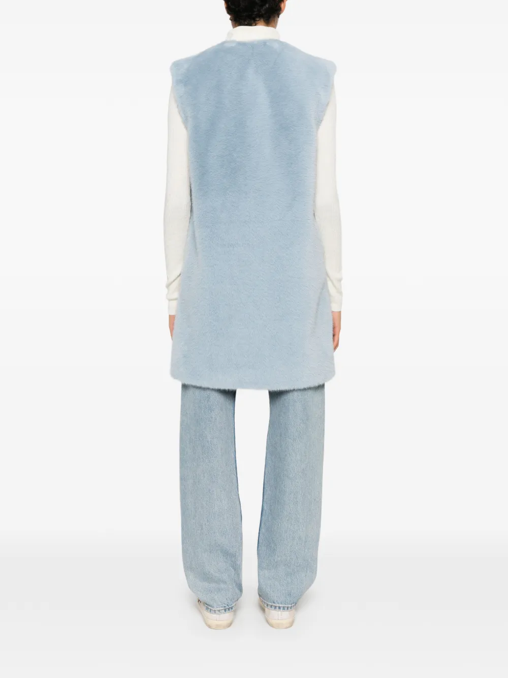 Herno Mouwloze jas met ronde hals Blauw