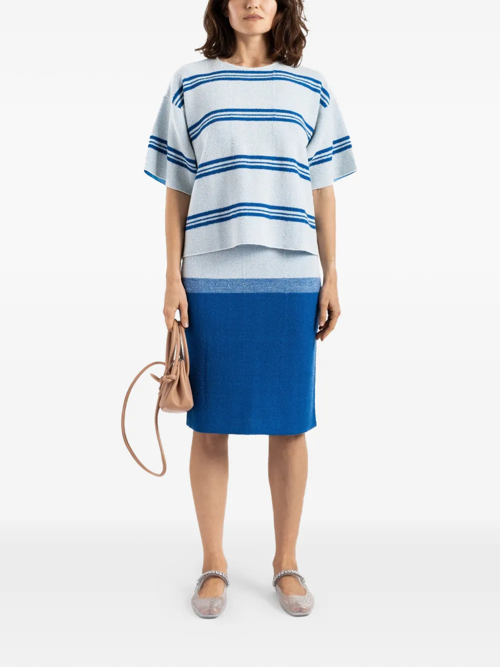  Bielo Camiseta A Rayas - Azul 