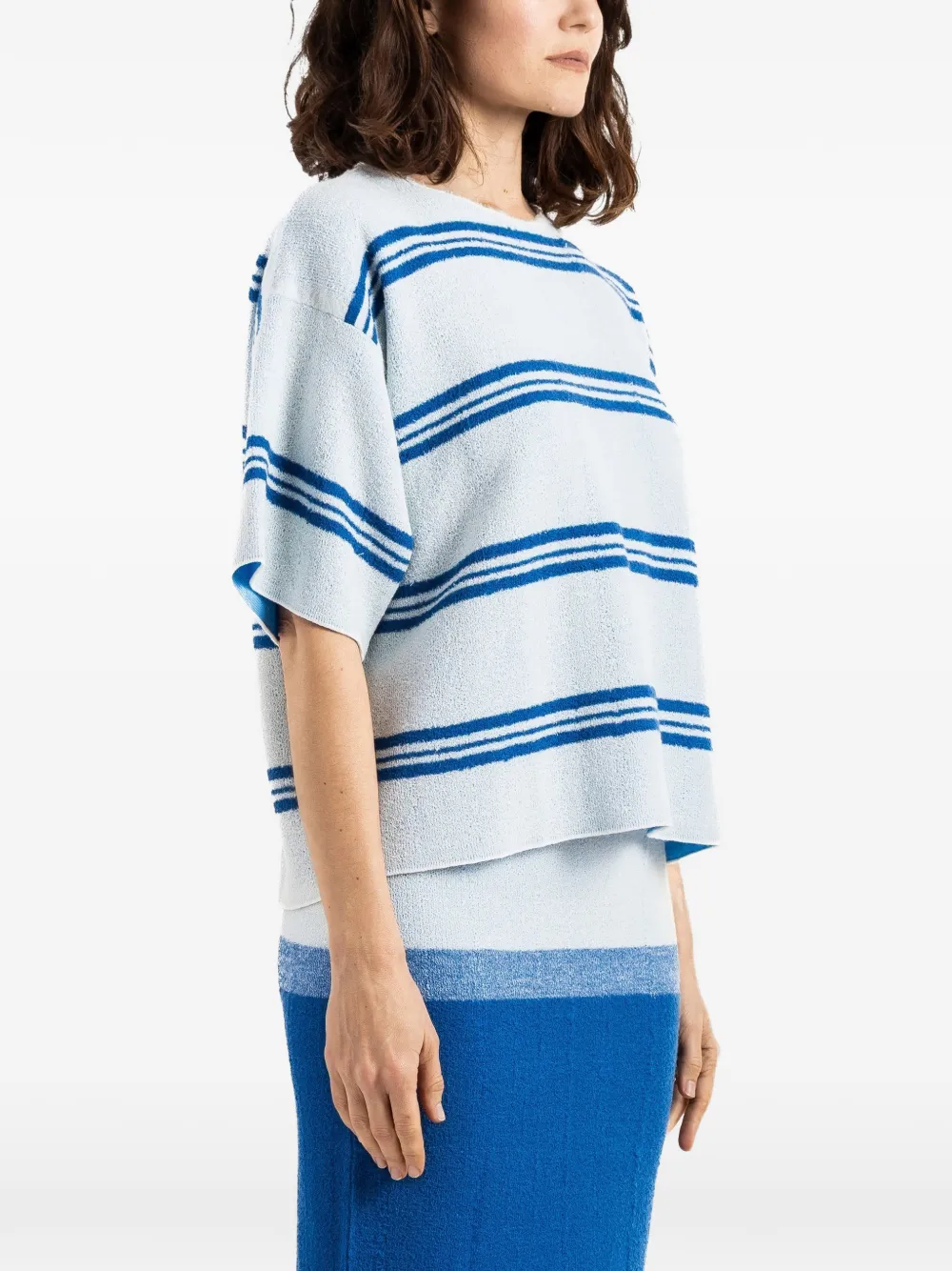  Bielo Camiseta A Rayas - Azul 